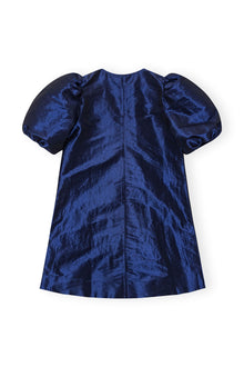 Shiny Taffeta Mini Dress | Sodalite Blue
