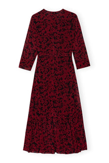 Printed Light Georgette Wrap Midi Dress | Syrah