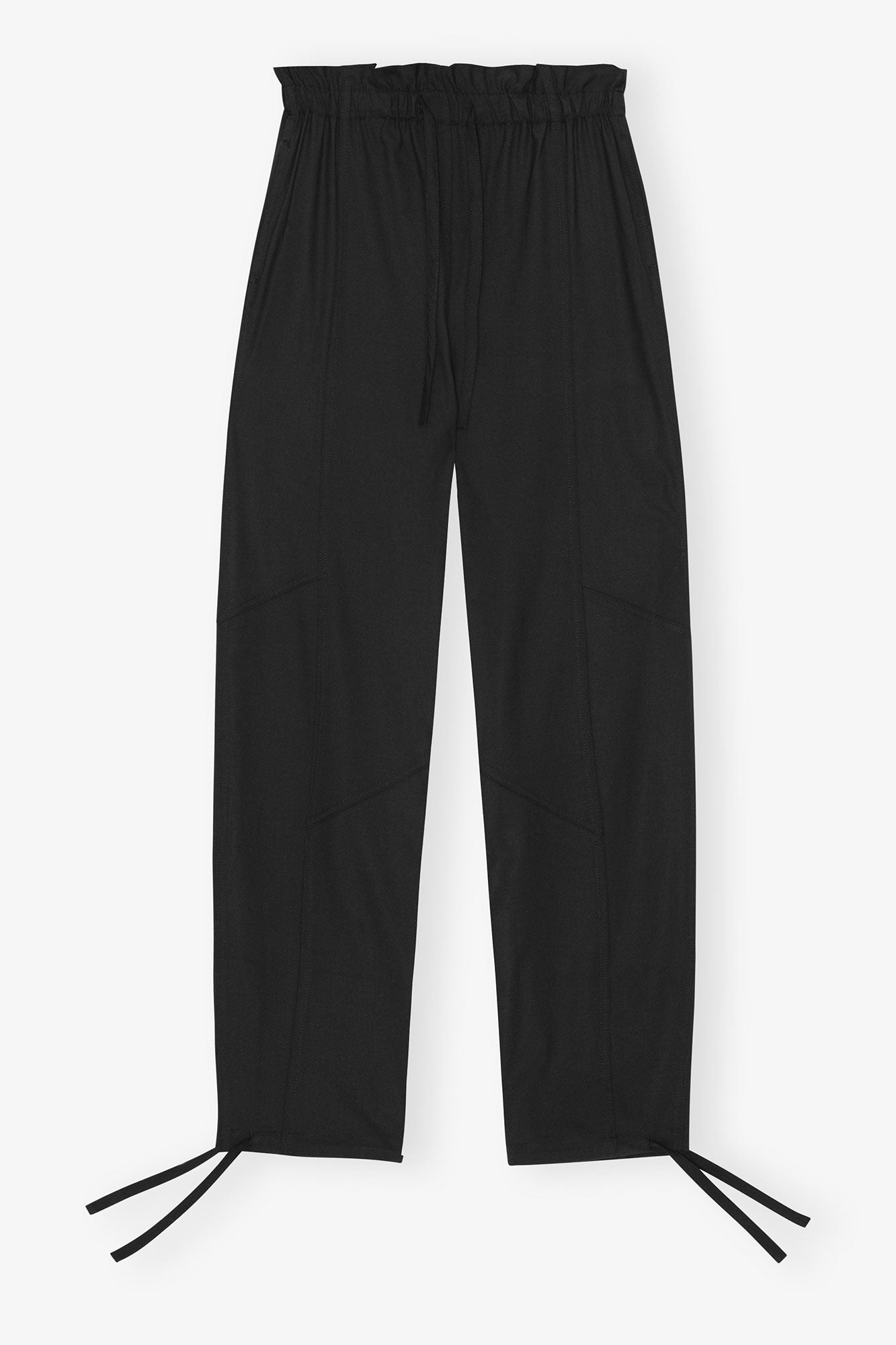 Drapey Melange Elasticated Waist Trousers | Black