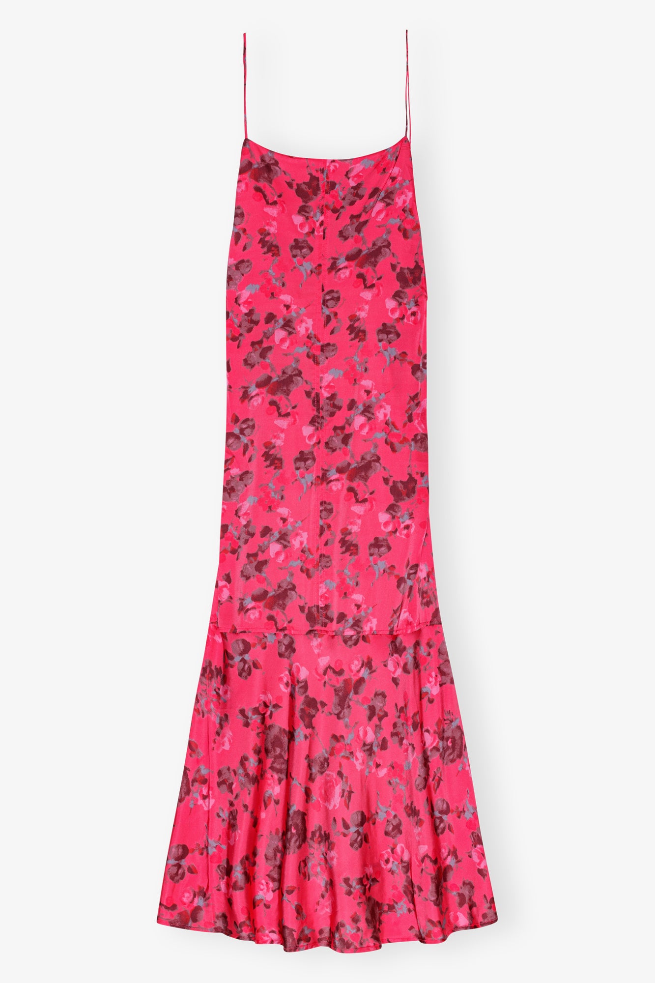 Printed Satin Midi Dress | Raspberry Wine