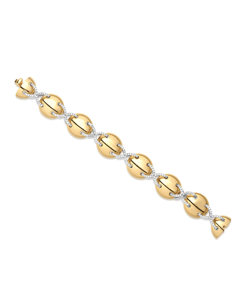 Mariner Cross Bracelet | Cubic Zirconia | Gold