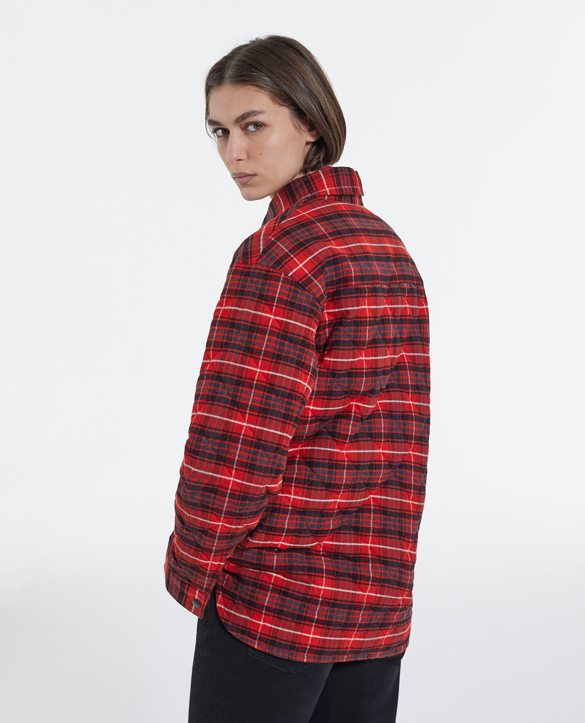 Oversized Checked Shirt | Women | Red x Black