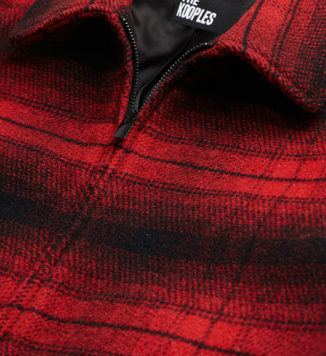 Wool Jacket With Check Motif | Women | Red x Black