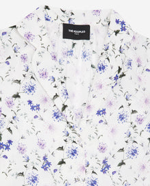 Fitted Printed Shirt With Bow Detail | Women | Ecru x Lavender