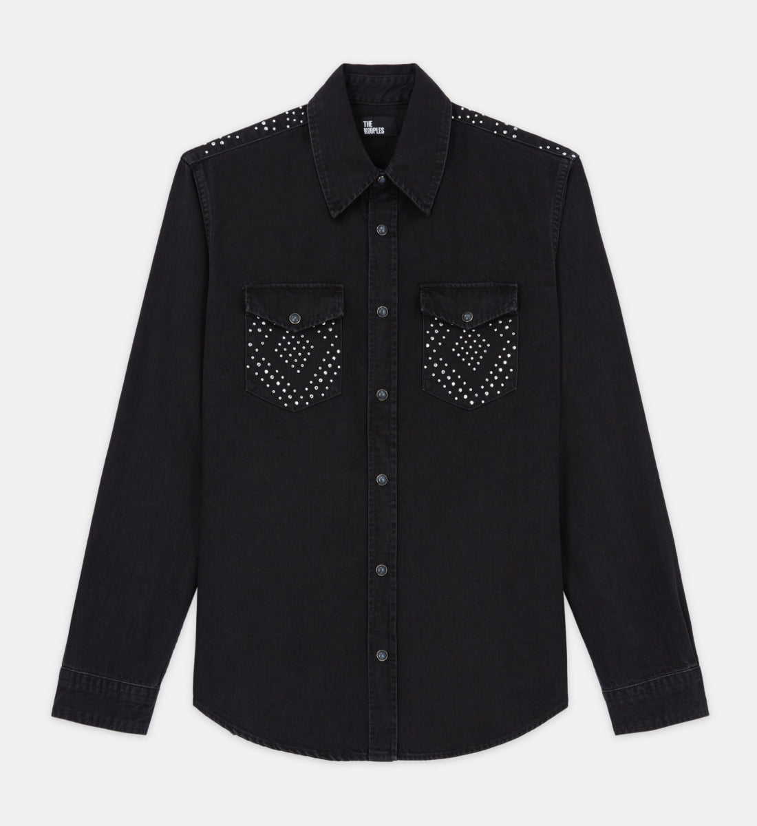 Shirt With Stud Details | Women | Black Washed