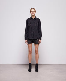 Shirt With Stud Details | Women | Black Washed