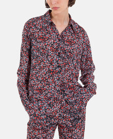 Floral Printed Shirt | Women | Black x Red