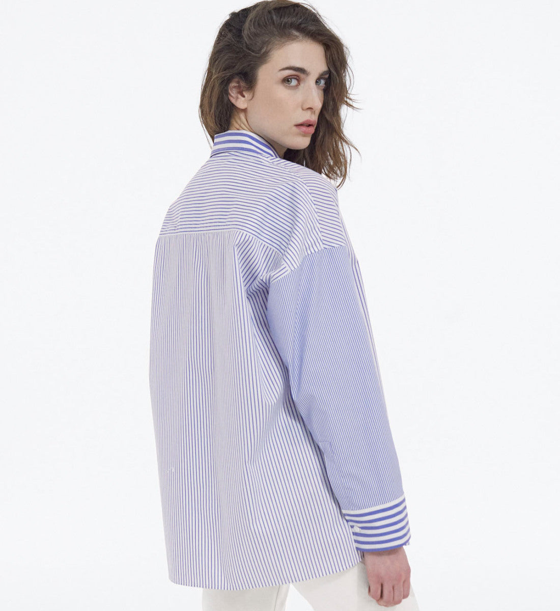 Straight-Fit Striped Formal Shirt | Women | Blue White