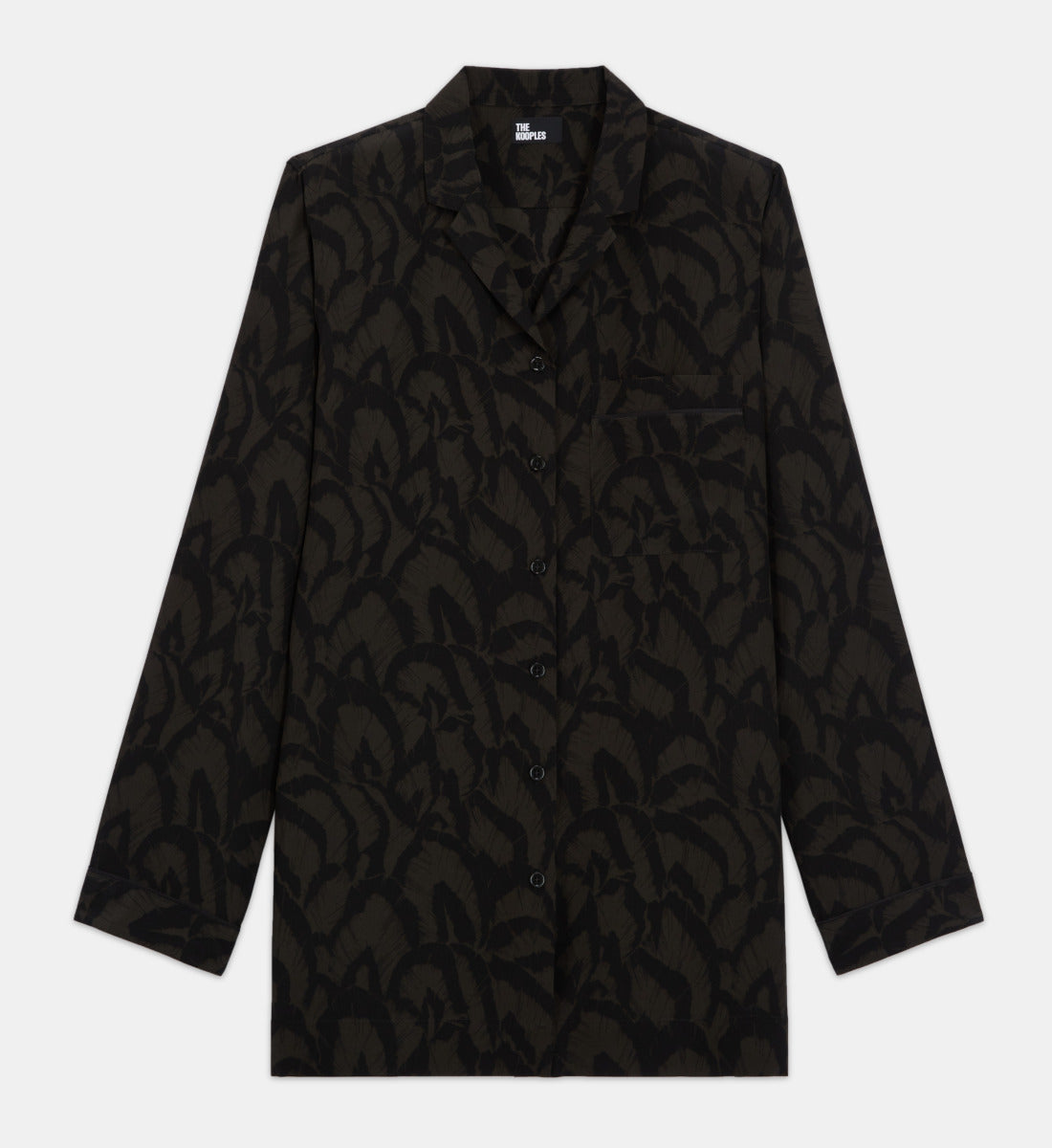 Printed Silk Shirt | Women | Khaki Black