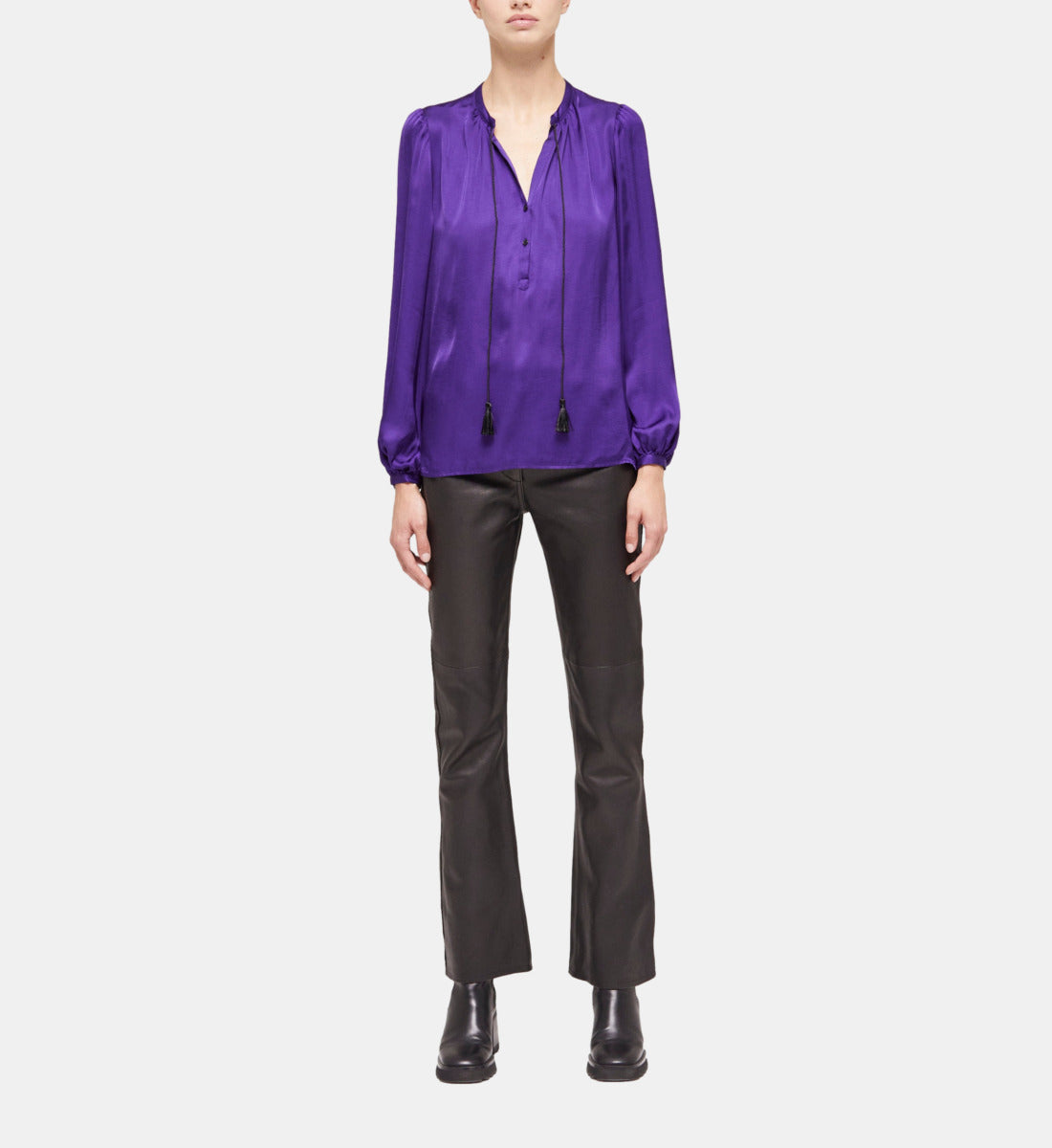 Shirt With Puffed Sleeves | Women | Purple