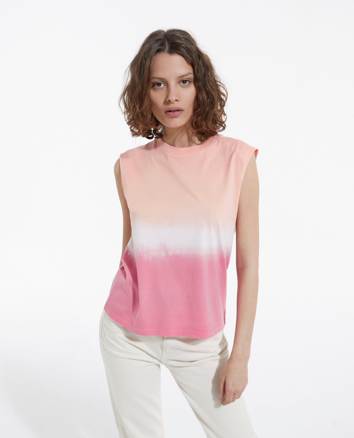 Gradient Pink And White Cotton T-Shirt | Women | Blush