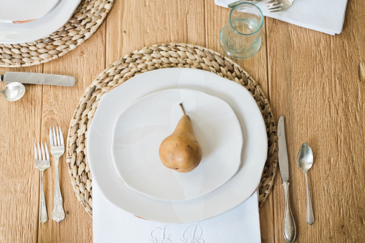 Exposed Edge Organic Dinner Plate | White | Large