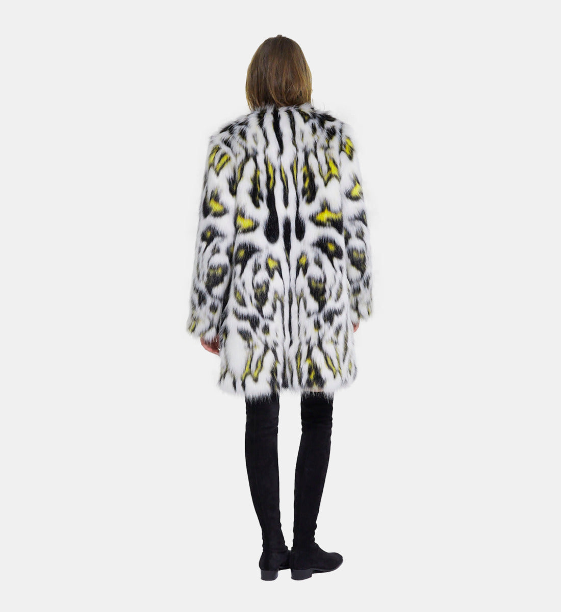 Printed Faux Fur Coat | Women | White