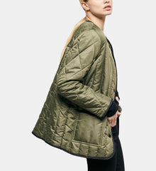 Khaki Reversible Faux Fur Jacket | Women | Algue