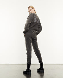 Faded Joggers With Stretch Waist | Women | Black Washed