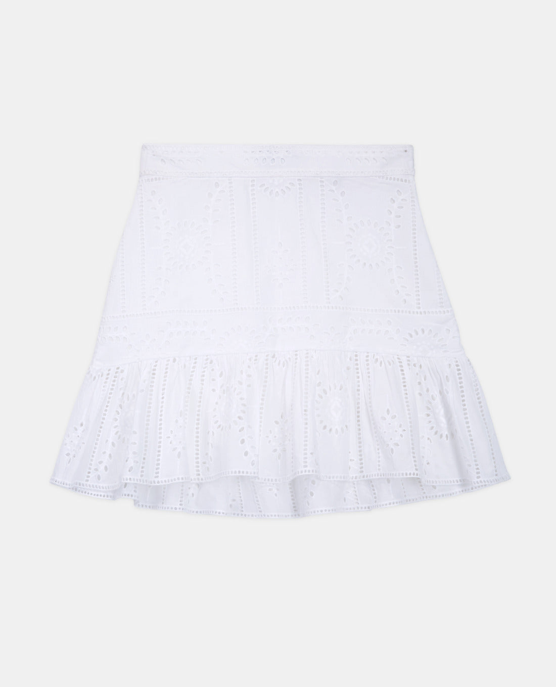 Short Cotton Formal Skirt W/ Embroidery | Women | White