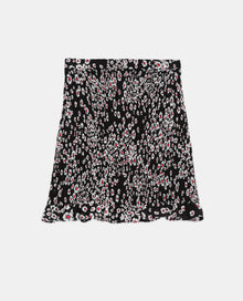 Short Floral Skirt | Women | Black x Pink