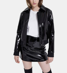 Short Vinyl Skirt | Women | Black