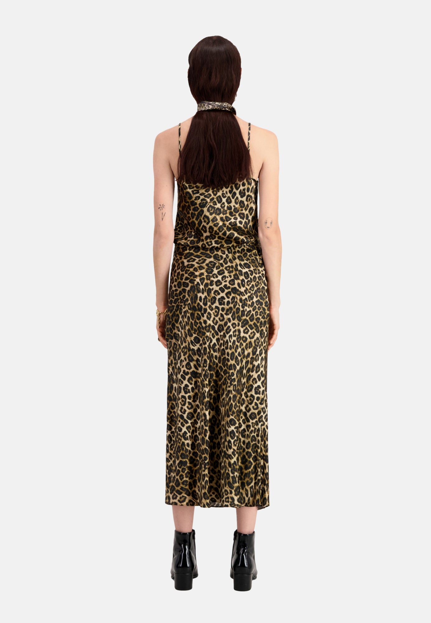 Long Print Silk Skirt | Women | Leopard