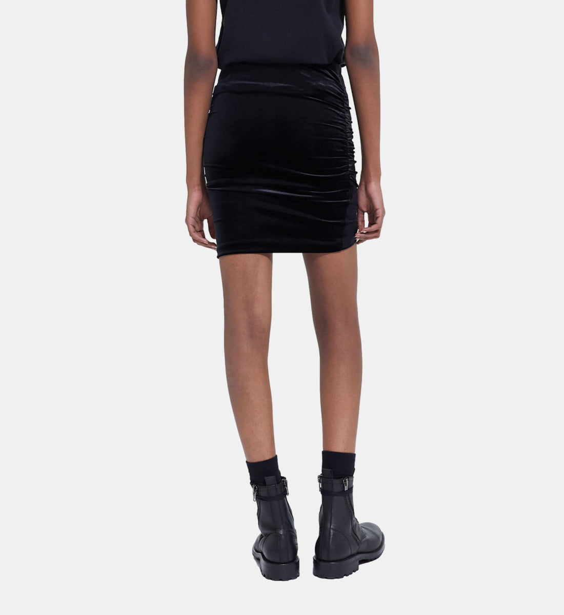 Short Velvet Skirt | Women | Black