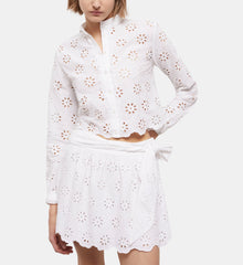 Short Skirt With Broderie Anglaise | Women | White