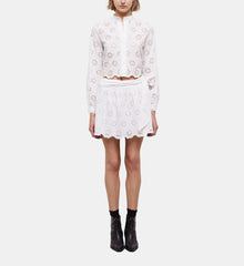 Short Skirt With Broderie Anglaise | Women | White