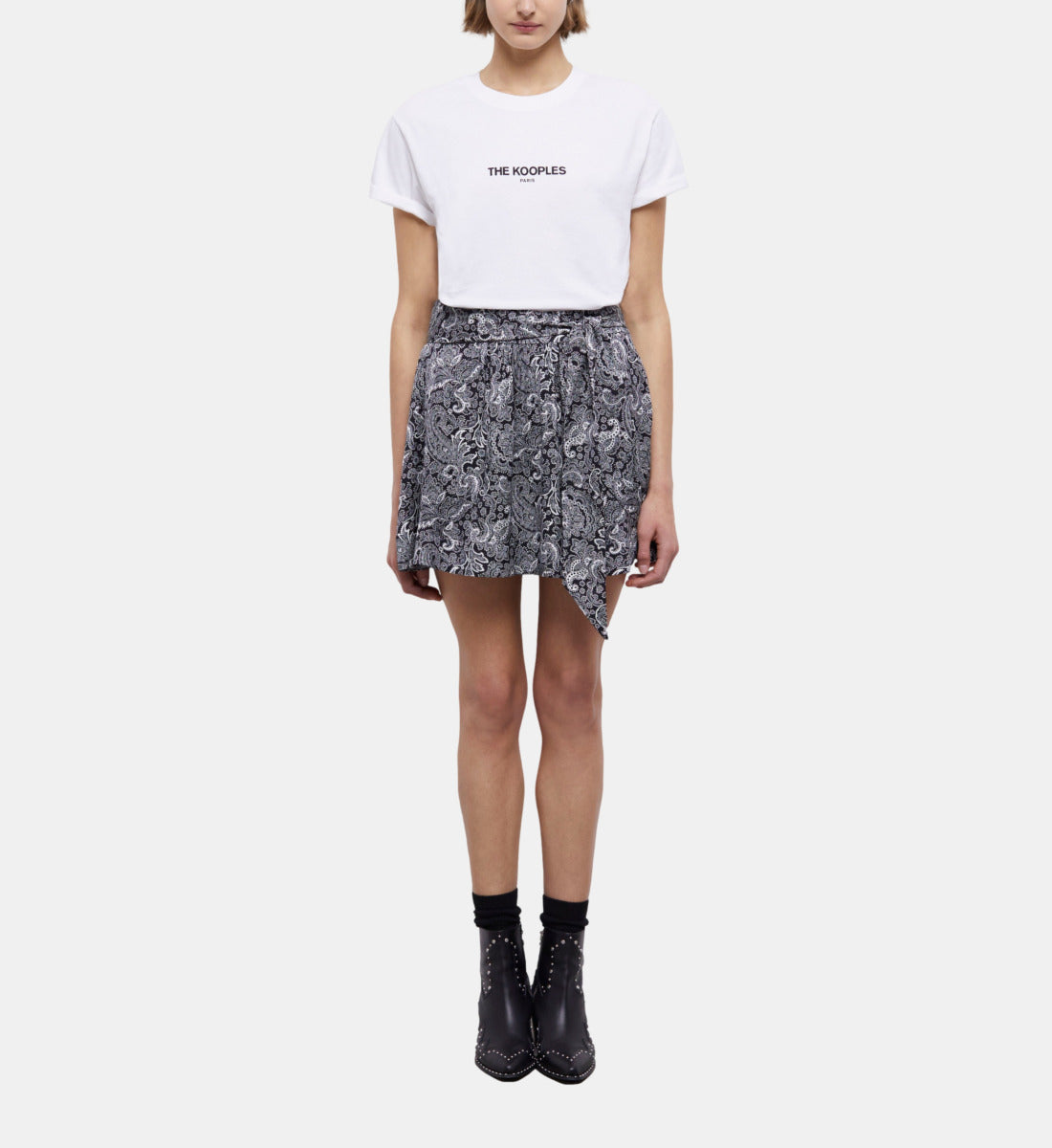 Short Printed Skirt | Women | Black x White