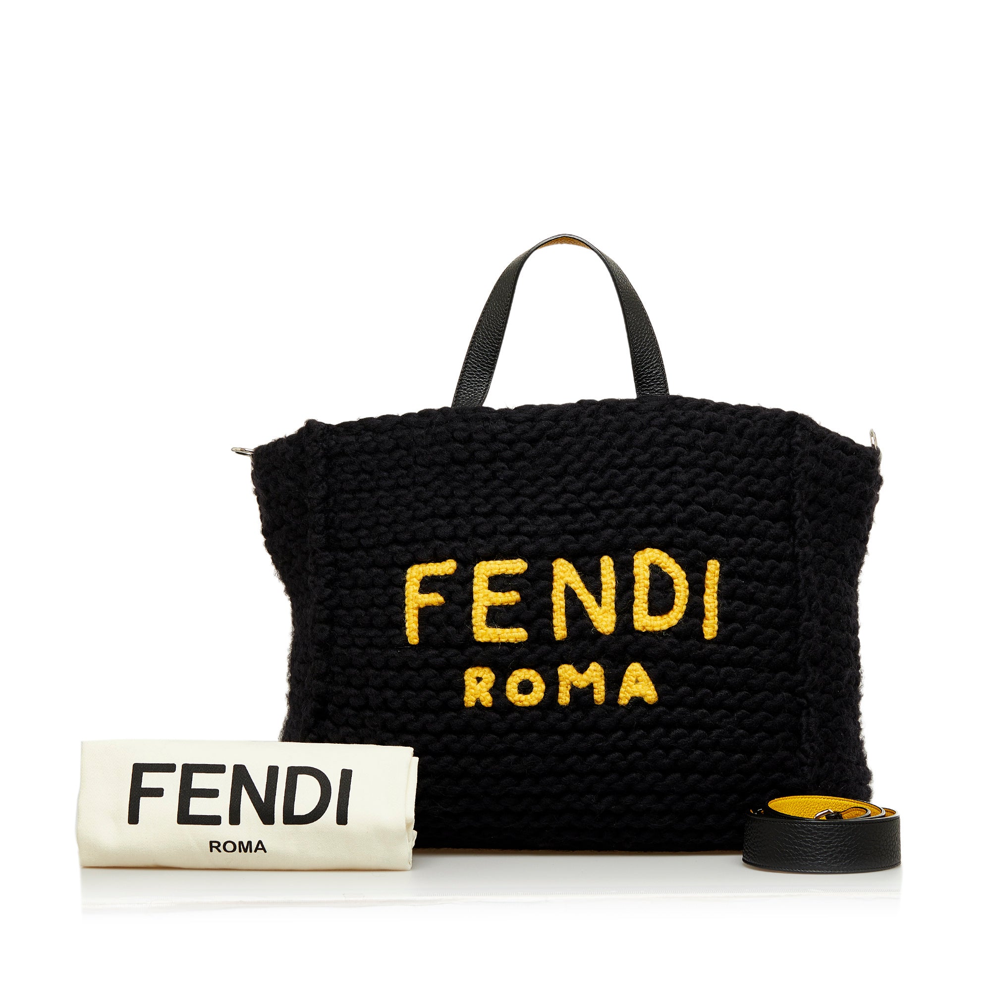 Fendi Pre-Owned Wool Satchel | Women | Black