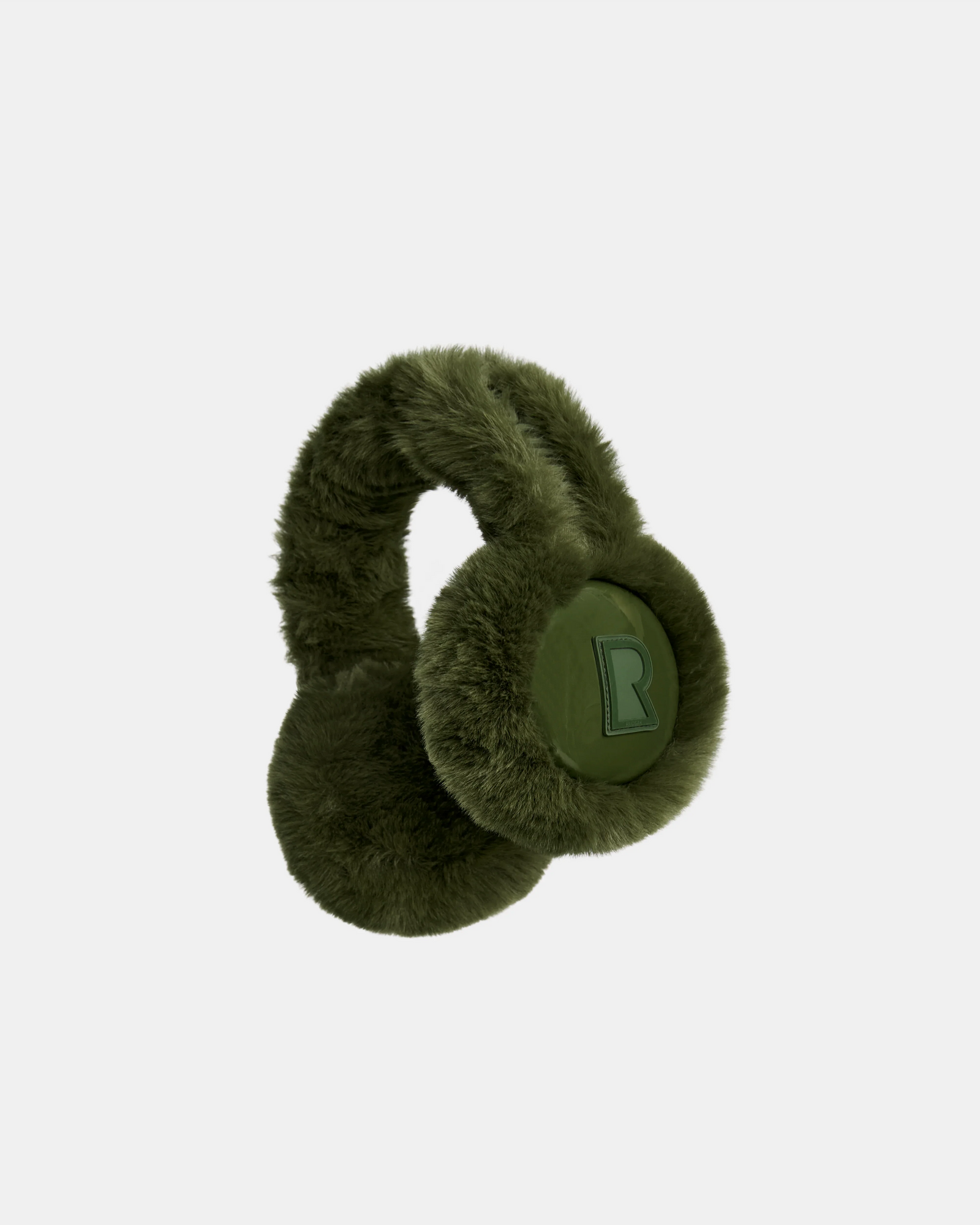 The MUFF - 8422503 Loden Green by Rudsak is a green furry headphone set styled like faux fur earmuffs, making it a cozy winter accessory.