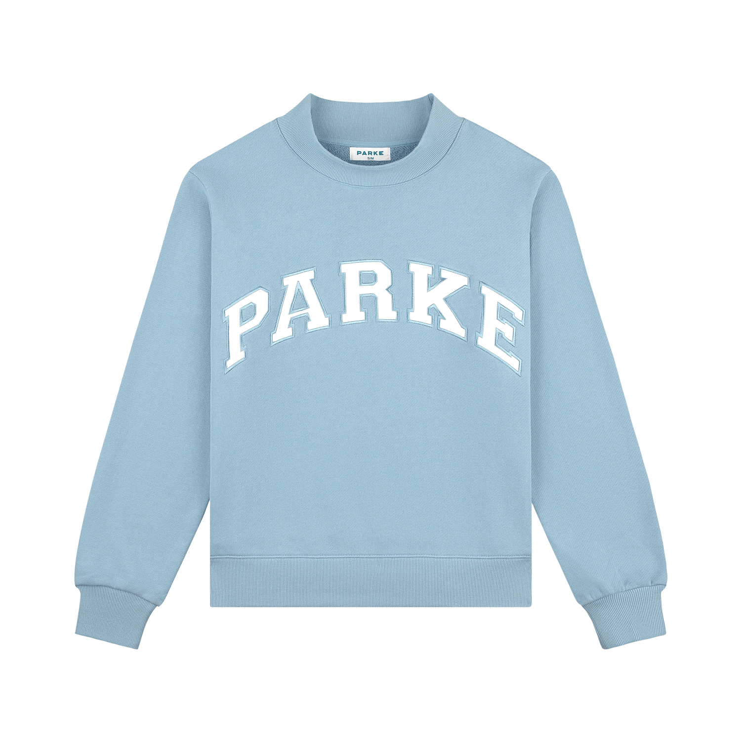 Varsity Mockneck | Sky/White
