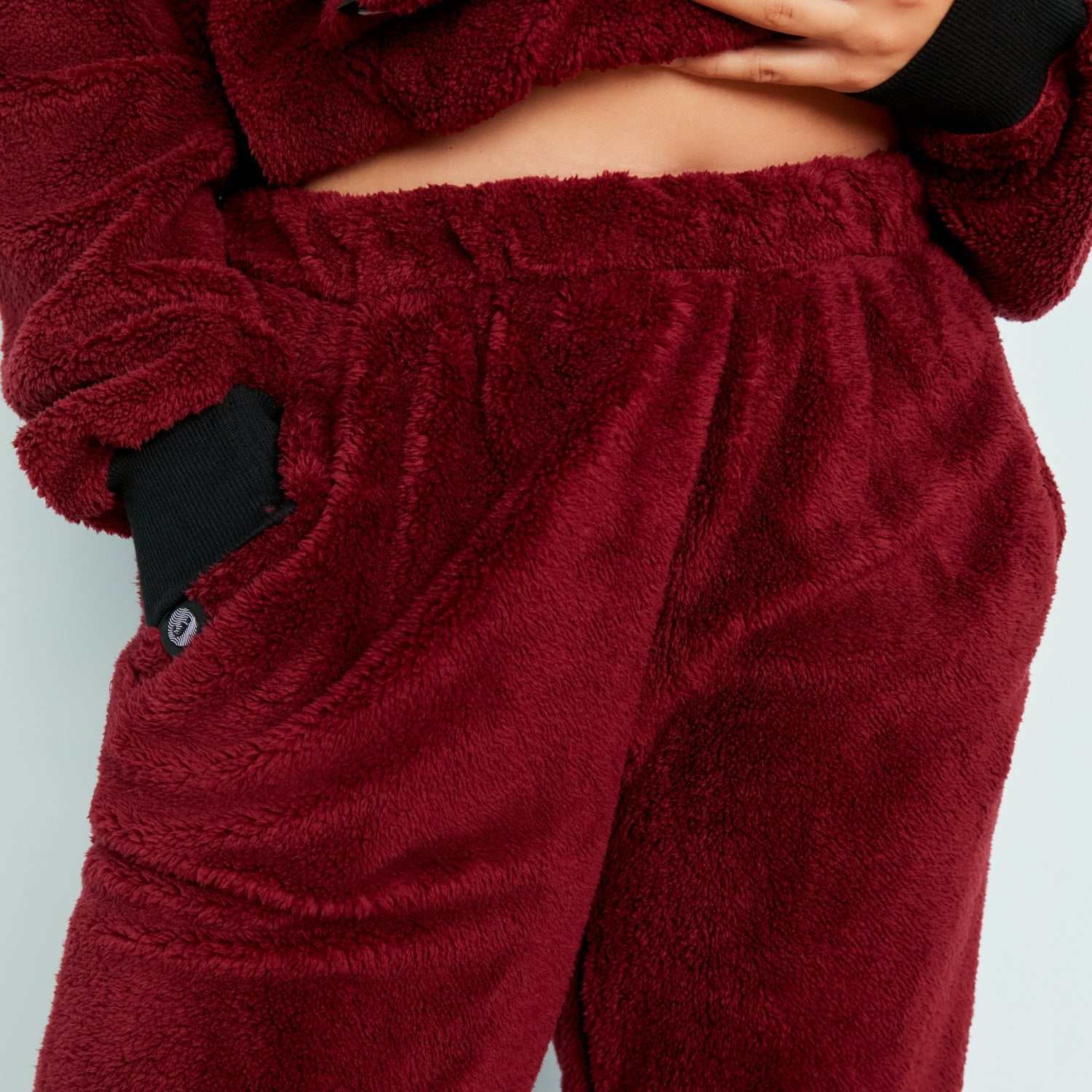 Sherpa Fleece Joggers | Cabernet