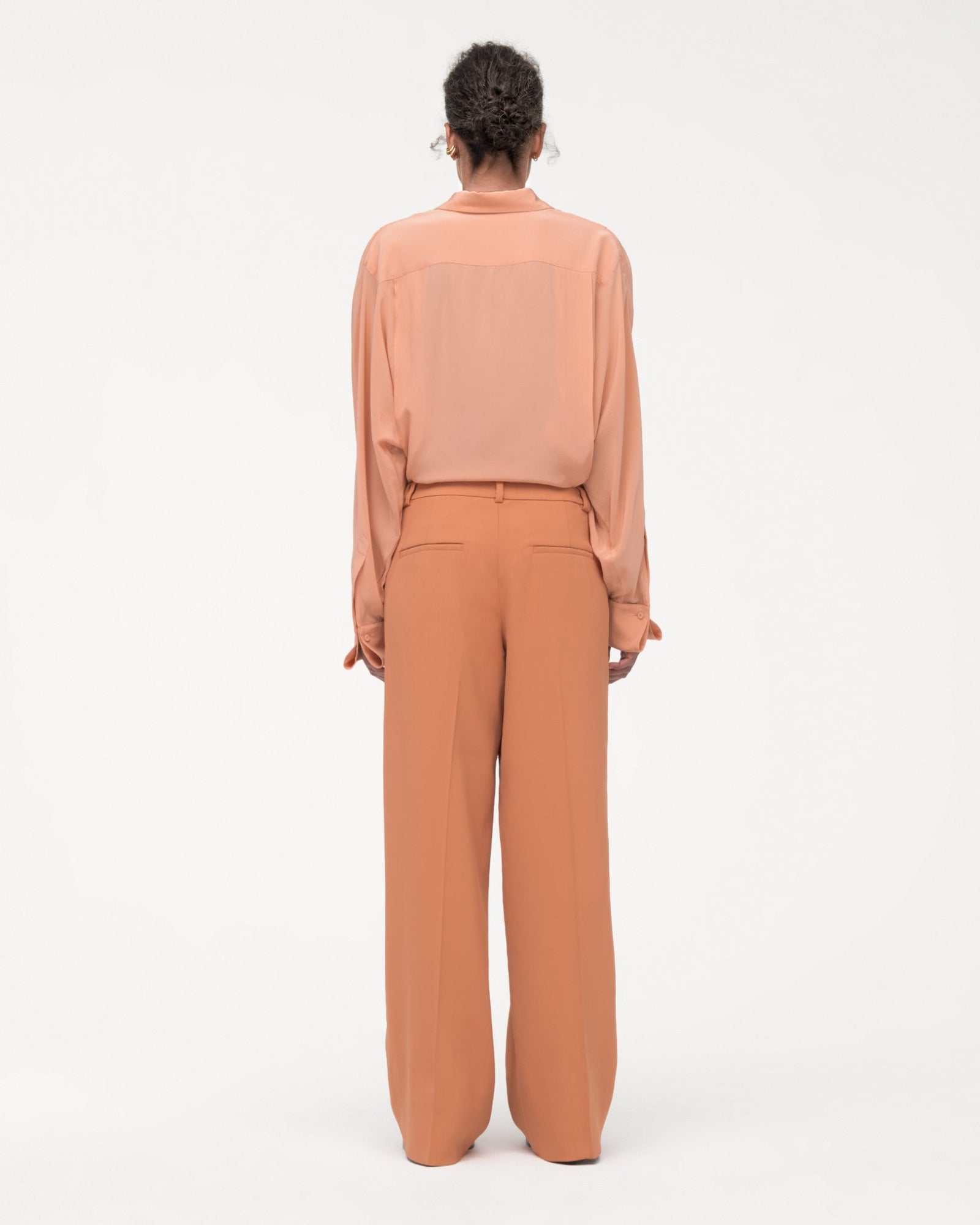 Another Tomorrow Fluid Trouser in Clay – Viscose Women's Trousers