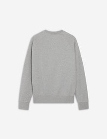 Mens | Tricolor Fox Patch Clean Cotton Fleece Sweatshirt | Grey Melange