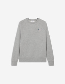 Mens | Tricolor Fox Patch Clean Cotton Fleece Sweatshirt | Grey Melange