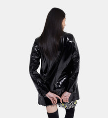 Long Vinyl Coat | Women | Black