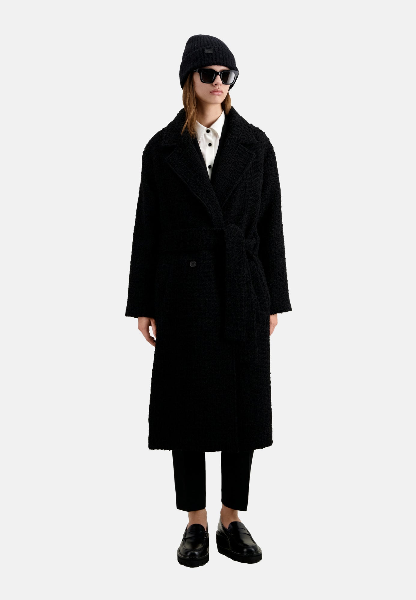 Long Tweed Coat | Women | Black