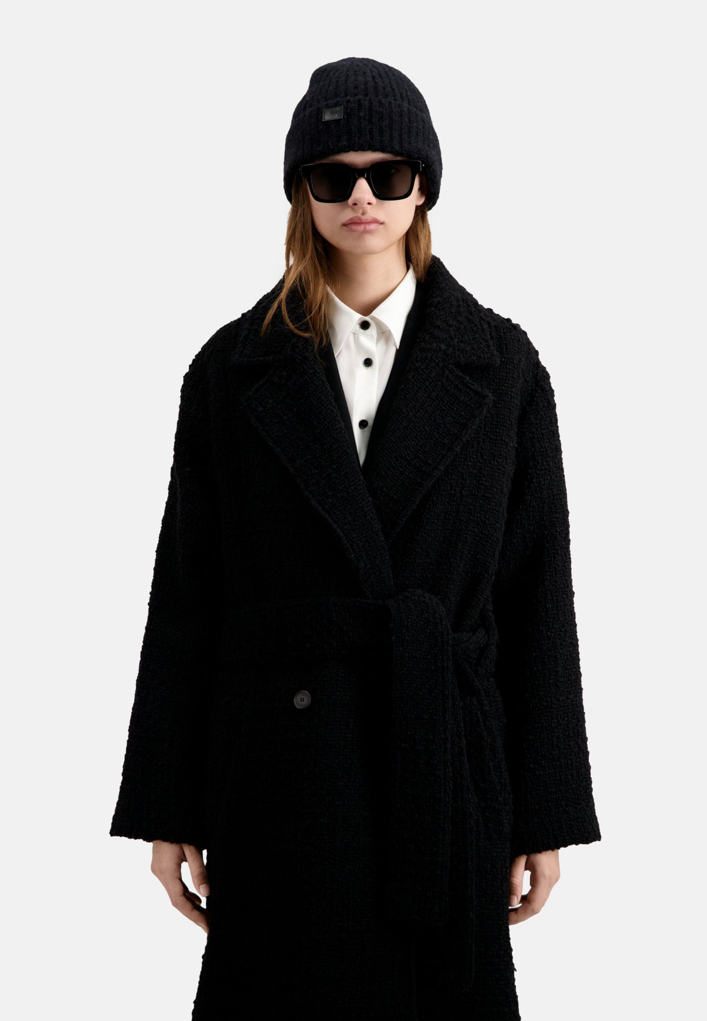 Long Tweed Coat | Women | Black