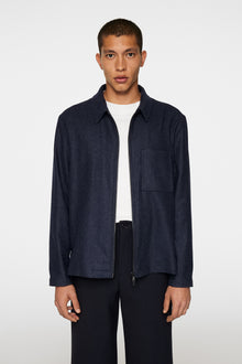 Men | Julius Cash Flannel Overshirt | JL Navy