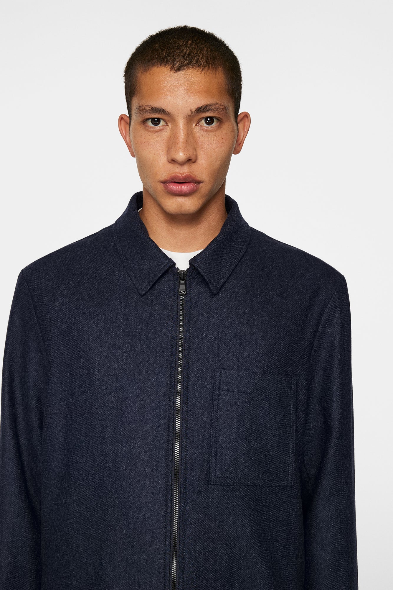 Men | Julius Cash Flannel Overshirt | JL Navy