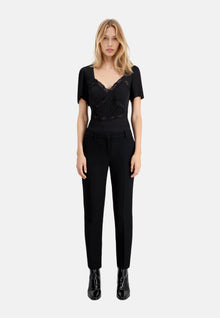 Crepe Suit Pants Straight Tailored Cut | Women | Black