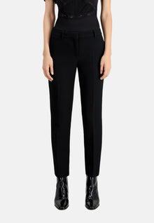 Crepe Suit Pants Straight Tailored Cut | Women | Black