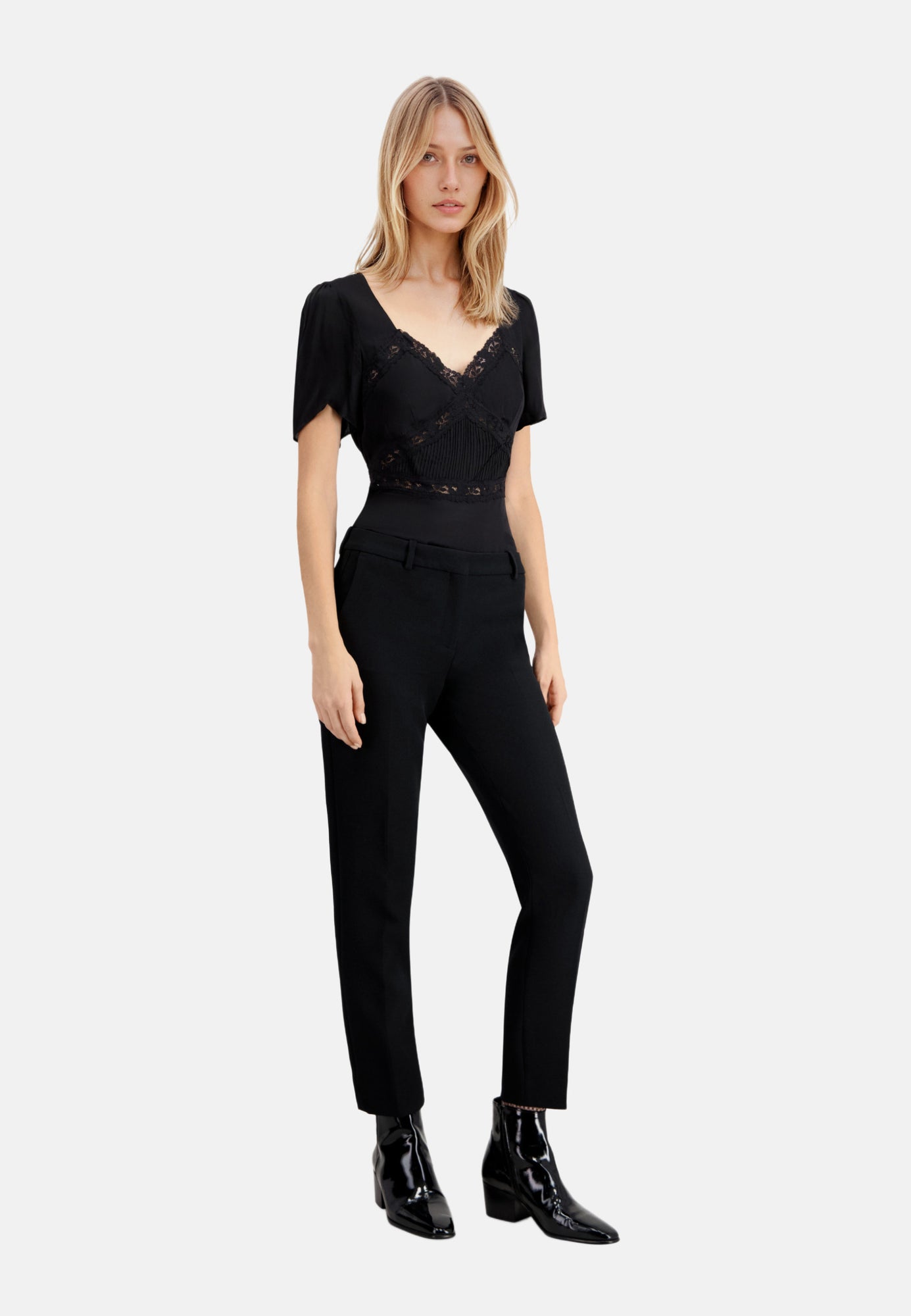 Crepe Suit Pants Straight Tailored Cut | Women | Black