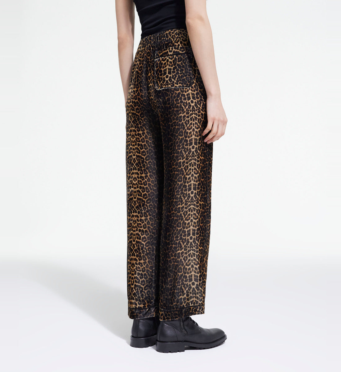 Flowing Velvet Pants With Print | Women | Leopard