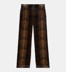 Flowing Velvet Pants With Print | Women | Leopard