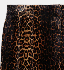 Flowing Velvet Pants With Print | Women | Leopard