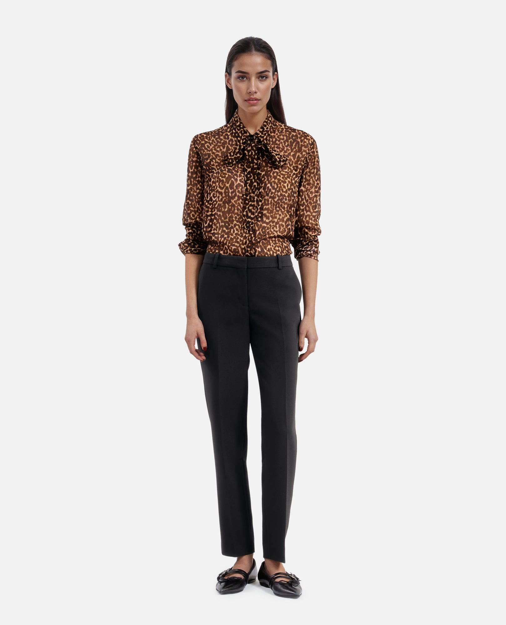 Crepe Suit Pants Straight Tailored Cut | Women | Black