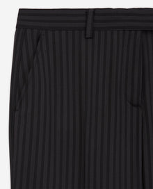 Striped Wool Suit Pants | Women | Black Grey