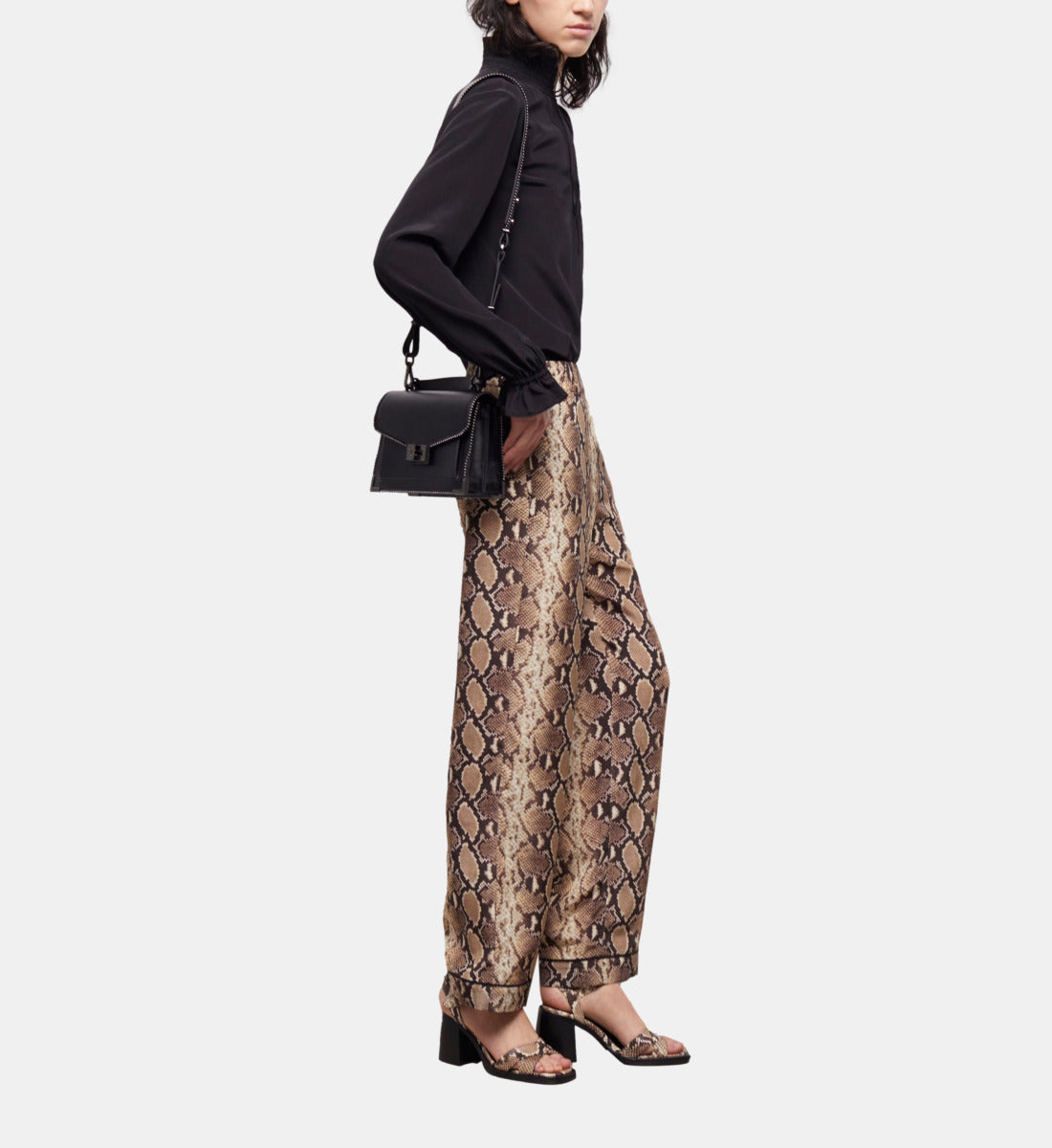 Snakeskin Print Pants | Women | Beige