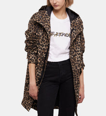 Long Parka With Print Hood | Women | Leopard