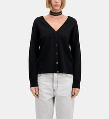 Ecru Sweater With Buttoning On The Back | Women | Black